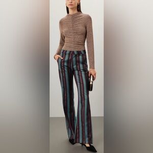 Scotch & Soda Violet Glitter Striped Flare Pants, sz 32x30